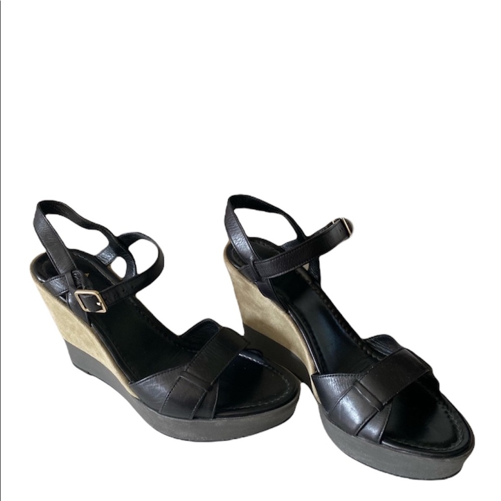 Cole Haan women’s black wedge platform sandal size 8.5